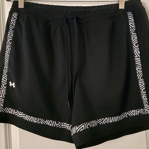 Under Armour Women's Black Shorts with Patterned Trim